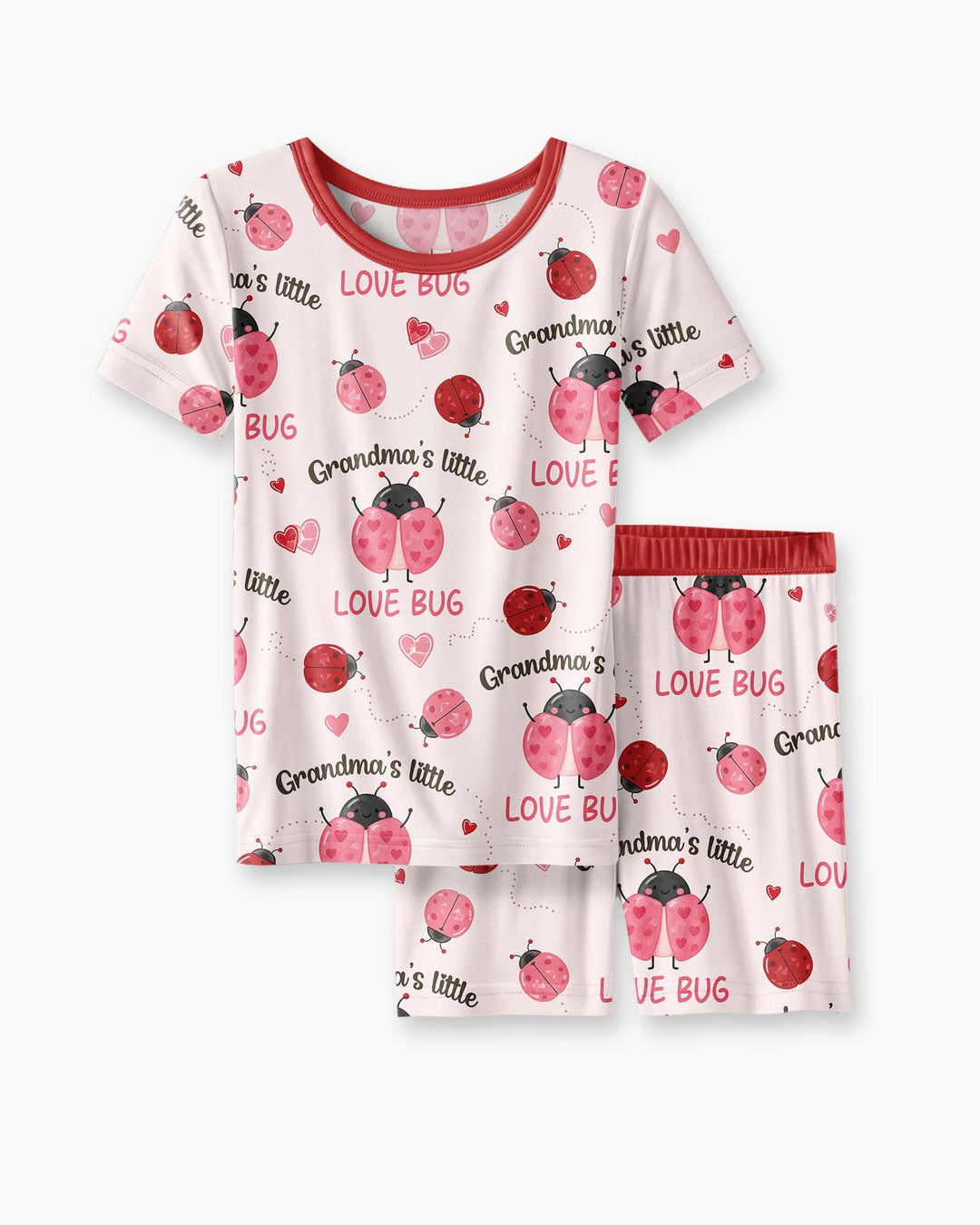 Grandma's Little Love Bug Bamboo Two Piece Short Sleeve Shorts Pajama Set