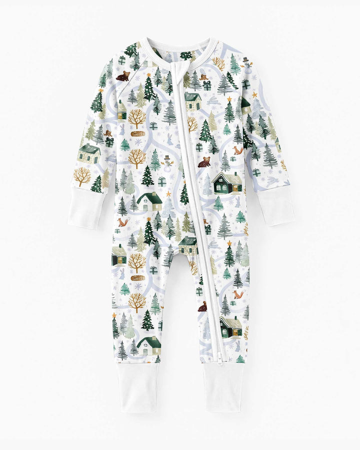 Winter Woodland Village Bamboo Convertible Zippy