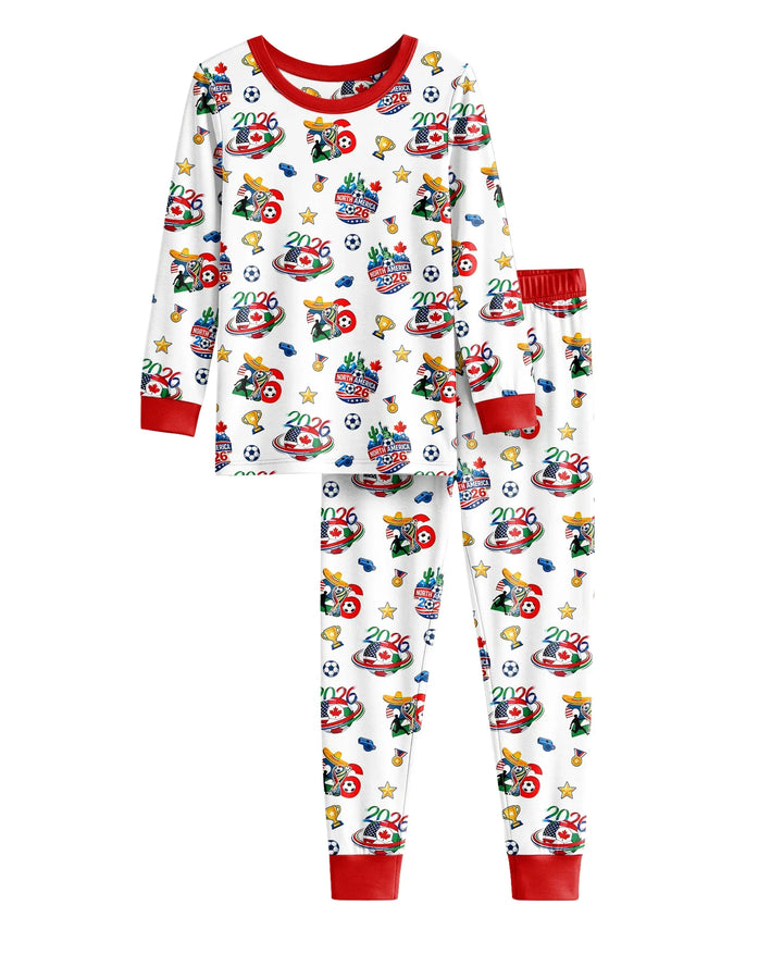 Zweiteiliges Langarm-Pyjama-Set mit Sommerfrüchten