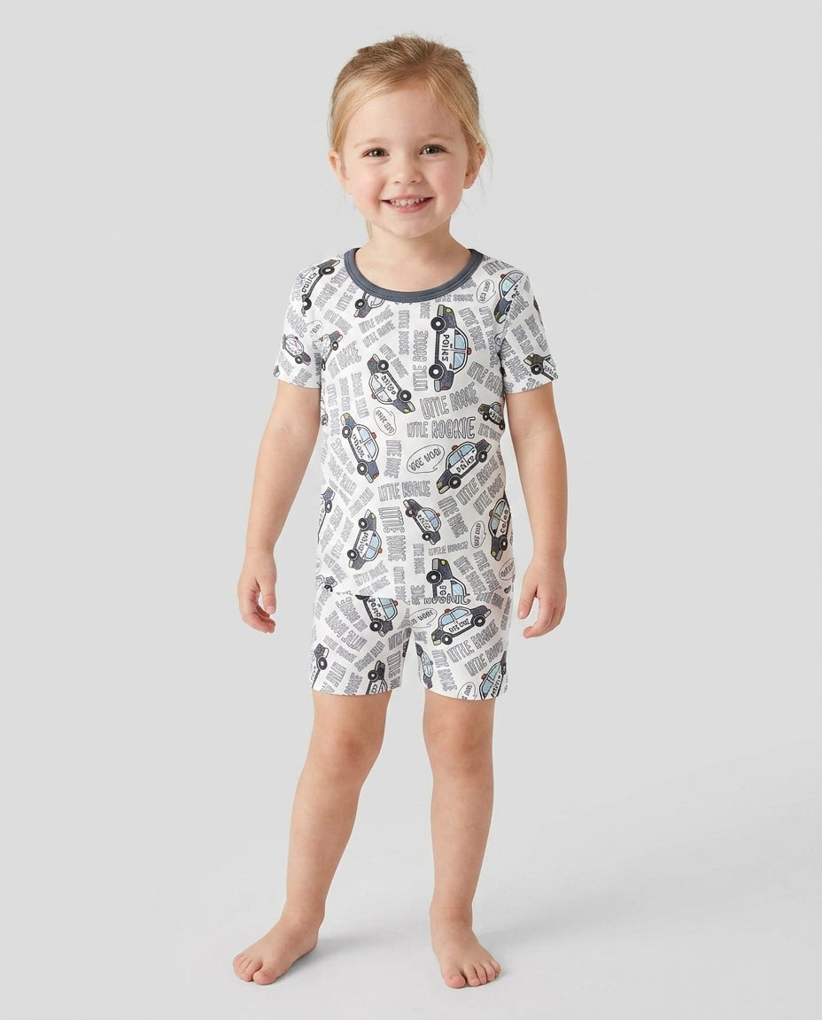 Little Rookie Bamboo Two Piece Short Sleeve Shorts Pajama Set