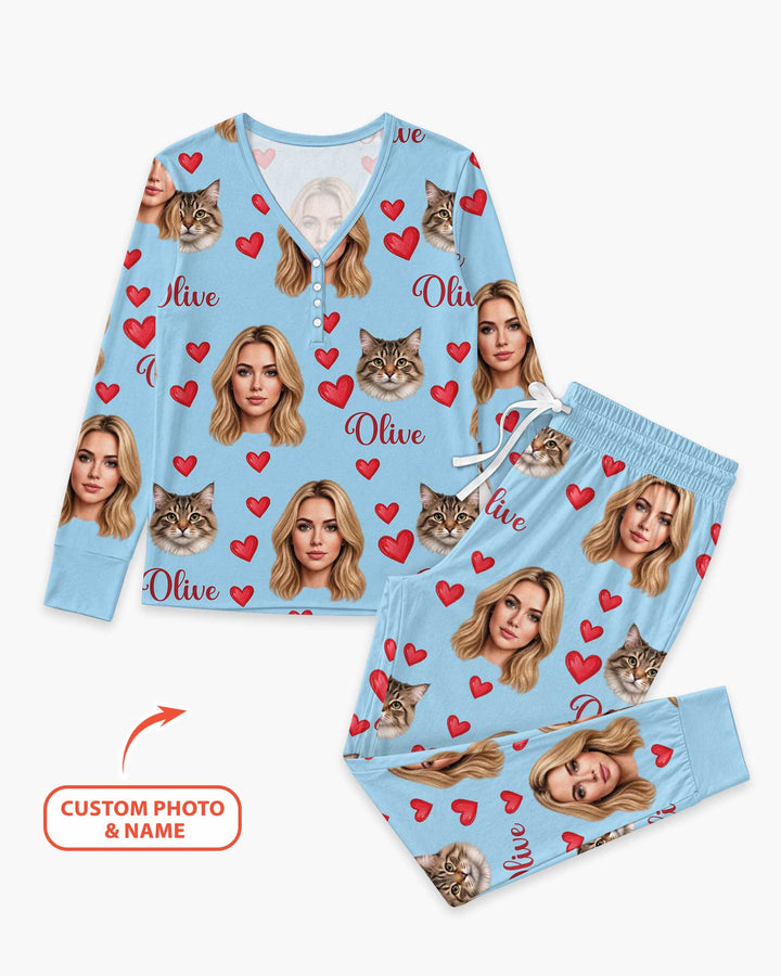 Custom Face Family Matching Bamboo Women Pajama Set