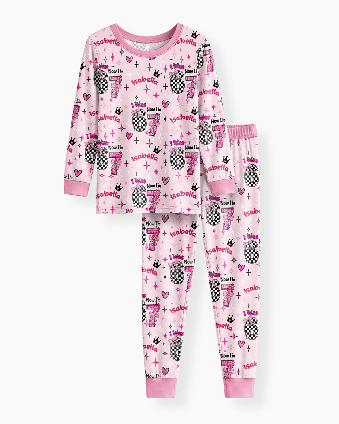 Zweiteiliges Langarm-Pyjama-Set mit Sommerfrüchten