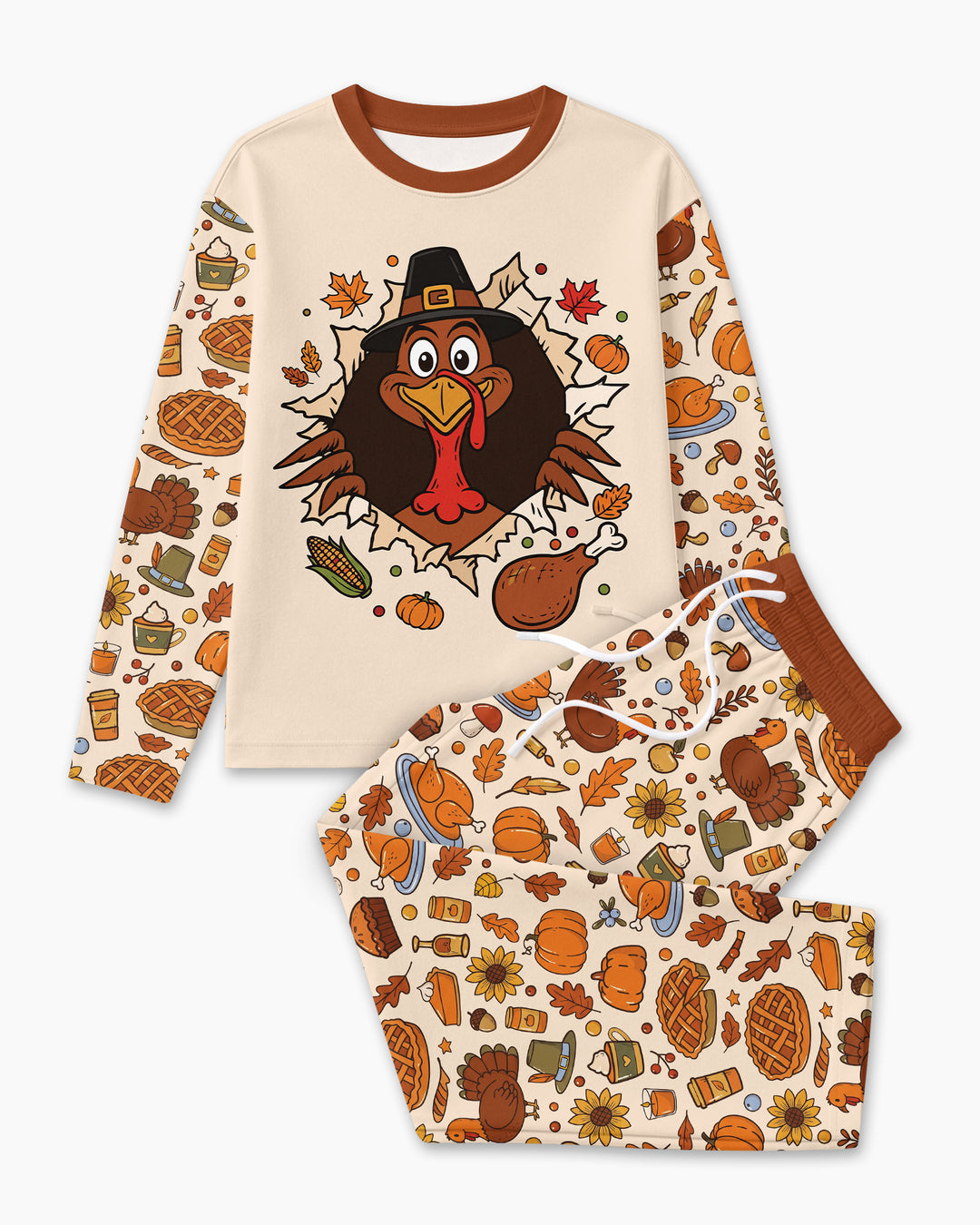 Funny Turkey on Thanksgiving Bamboo Men's Pajama Set