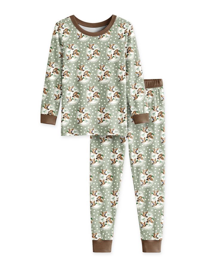 Dapper Ducks & Bows Bamboo Two Piece Long Sleeve Pajama Set