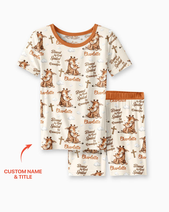 Schlafanzug-Set zweiteilig, kurze Ärmel, kurze Hose, Bambus