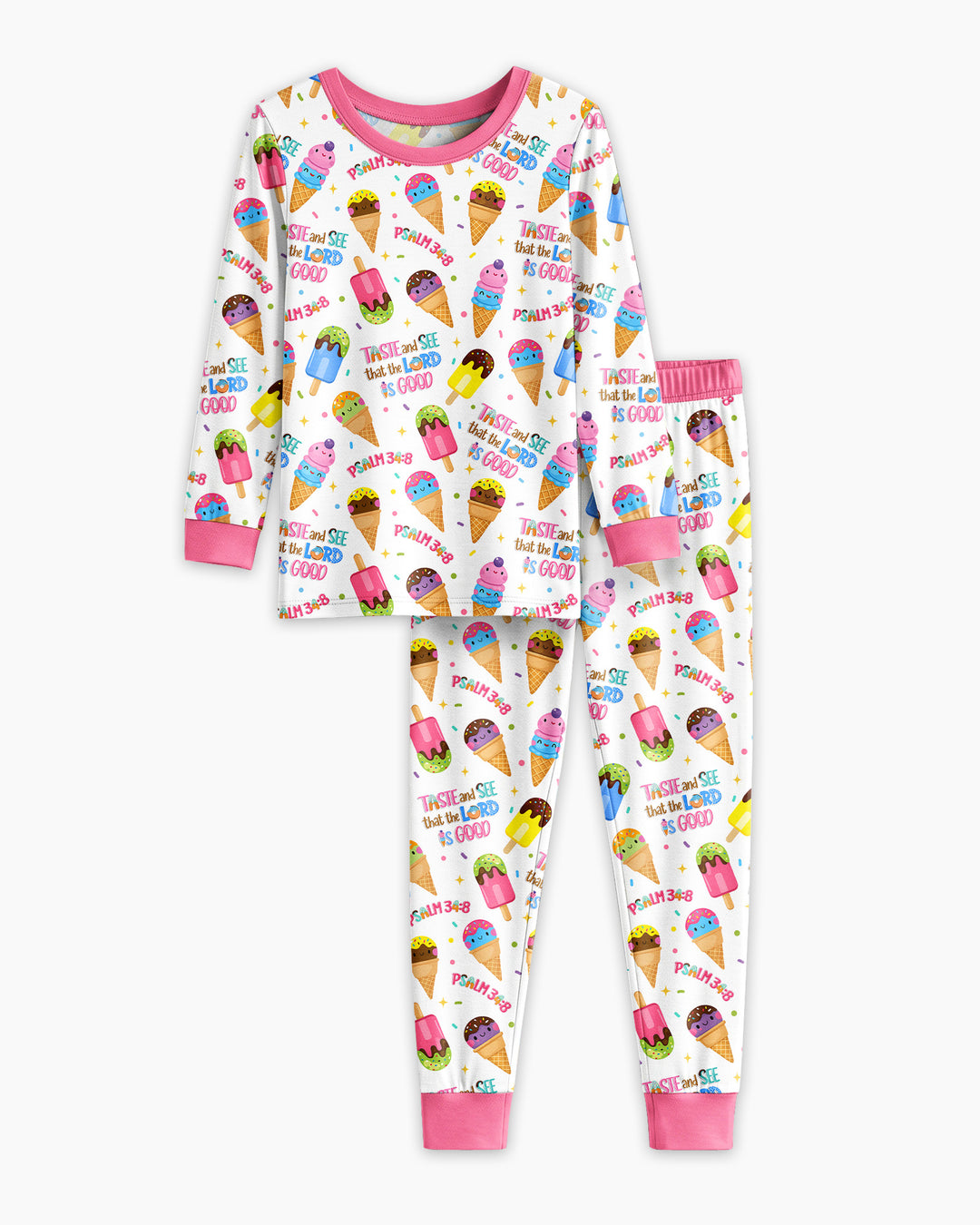 Zweiteiliges Langarm-Pyjama-Set mit Sommerfrüchten