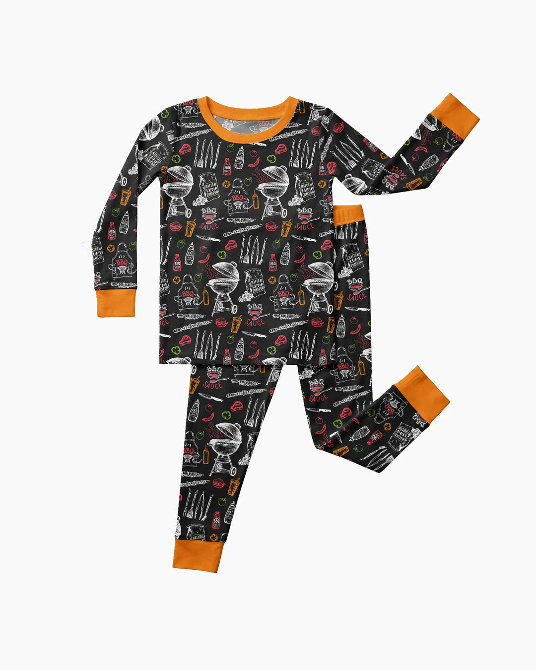 Zweiteiliges Langarm-Pyjama-Set mit Sommerfrüchten