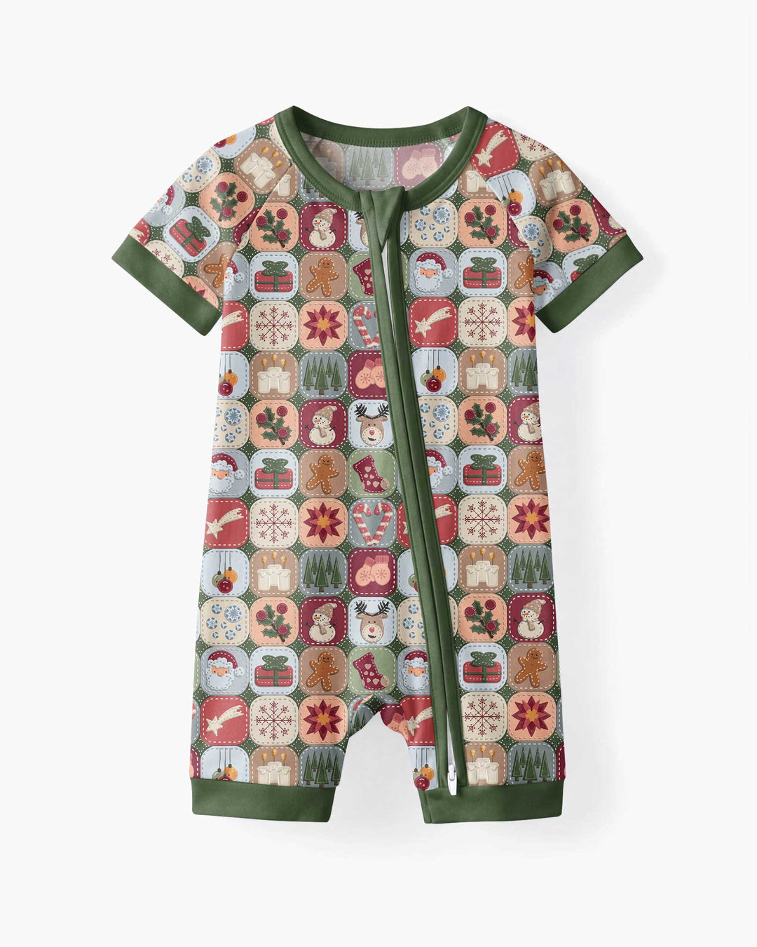 Christmas Felt Patchwork Bamboo Shorty Zippy
