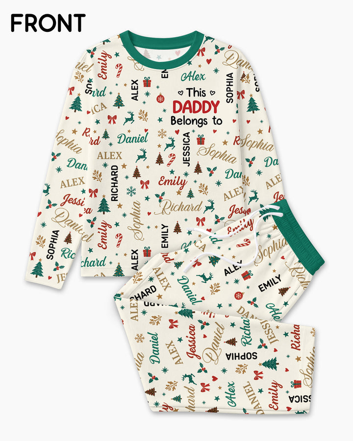 Custom Daddy Christmas Belongs To Bamboo Men's Pajama Set