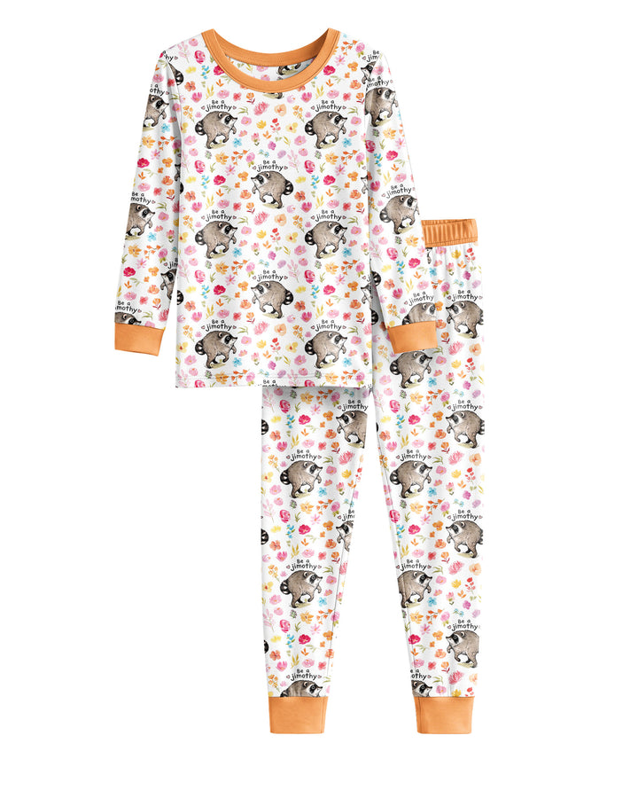 Zweiteiliges Langarm-Pyjama-Set mit Sommerfrüchten