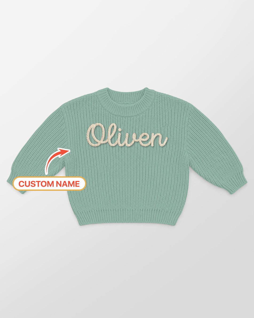 Embroidered Baby Name Bamboo Knit Sweater Bubble