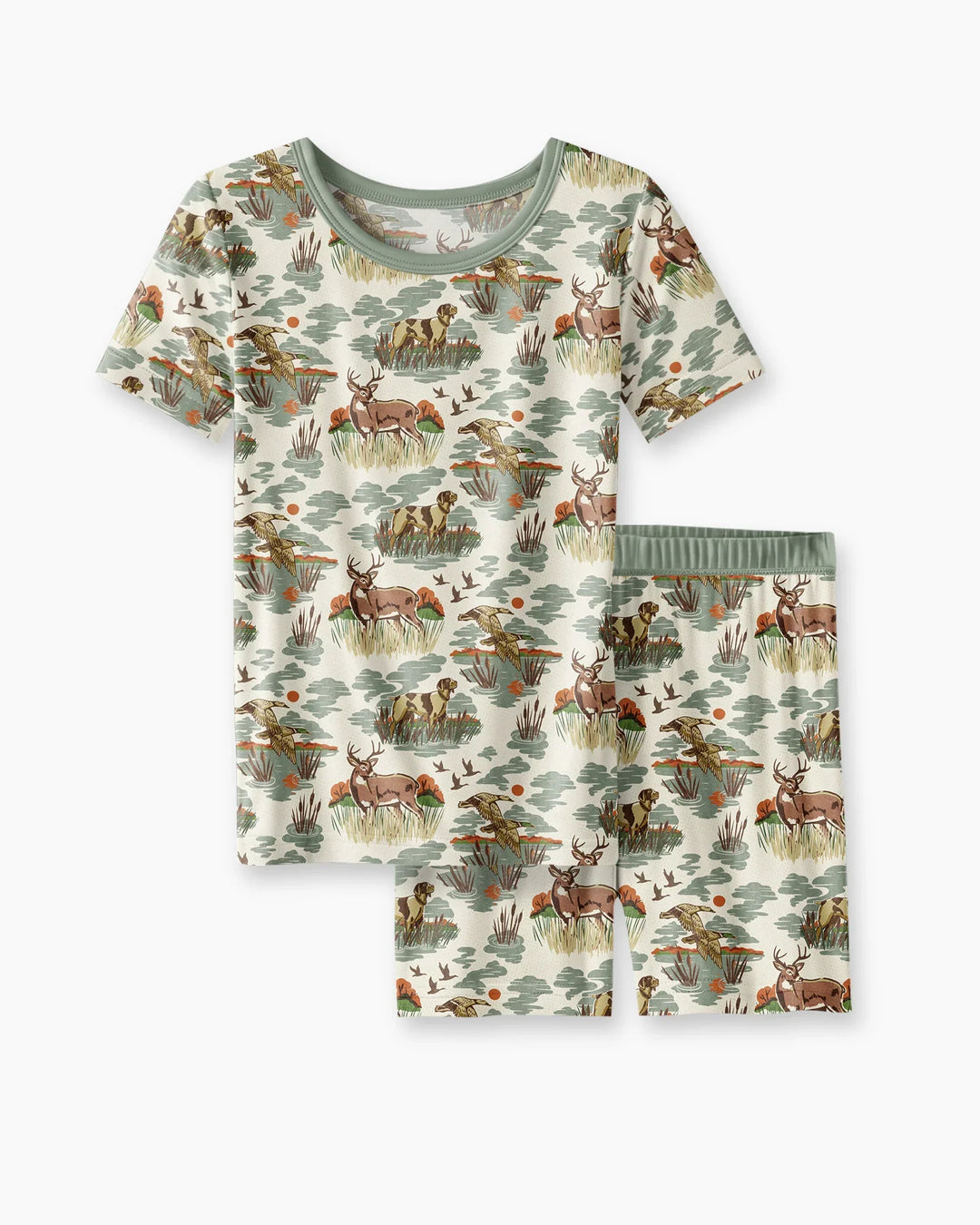 Schlafanzug-Set zweiteilig, kurze Ärmel, kurze Hose, Bambus