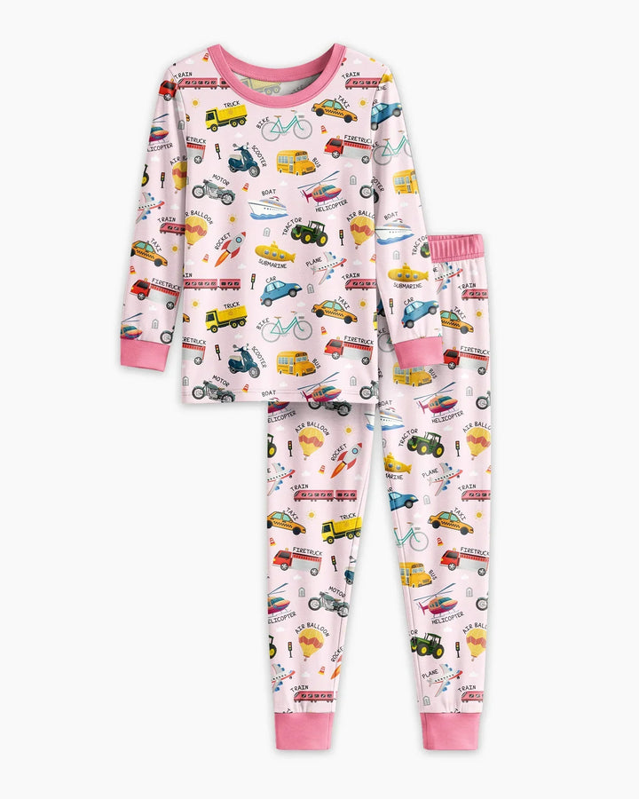 Zweiteiliges Langarm-Pyjama-Set mit Sommerfrüchten