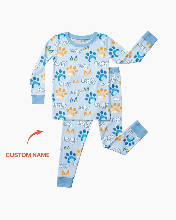 Zweiteiliges Langarm-Pyjama-Set mit Sommerfrüchten