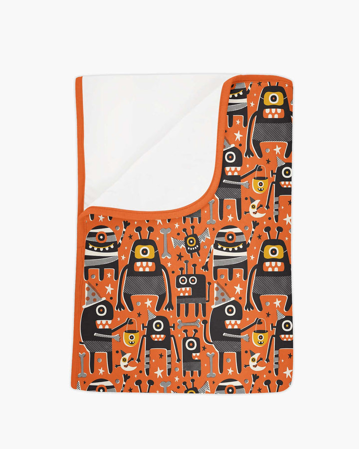 Mid Century Halloween Monster Toss Bamboo Blanket