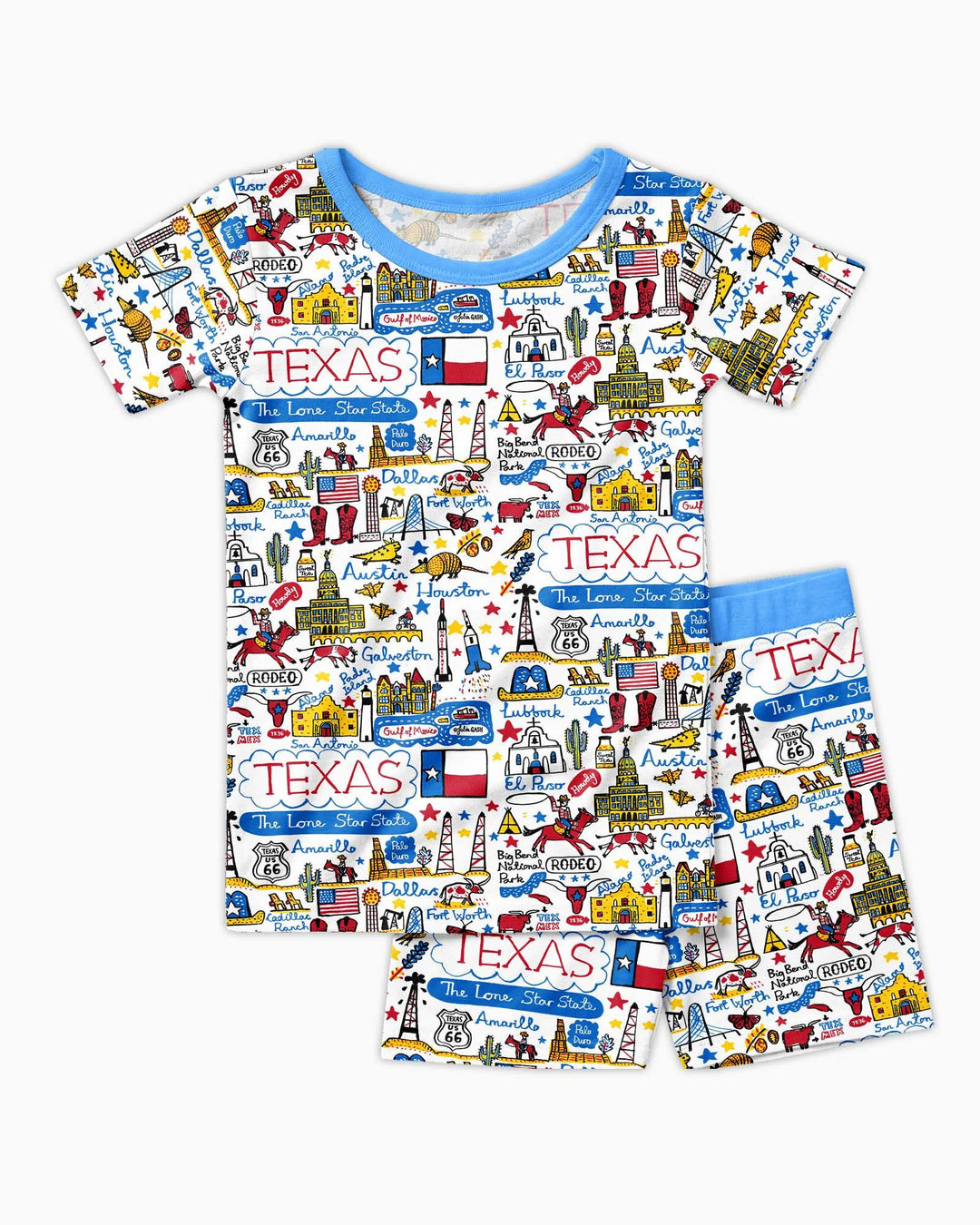 Template Zweiteiliges Pyjama-Set mit kurzen Ärmeln und Shorts