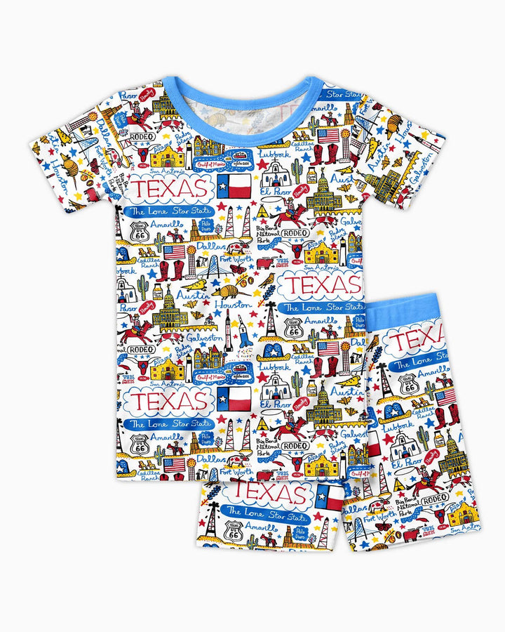Template Zweiteiliges Pyjama-Set mit kurzen Ärmeln und Shorts