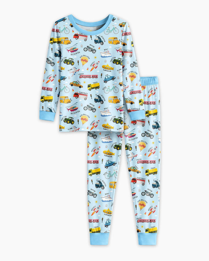 Zweiteiliges Langarm-Pyjama-Set mit Sommerfrüchten