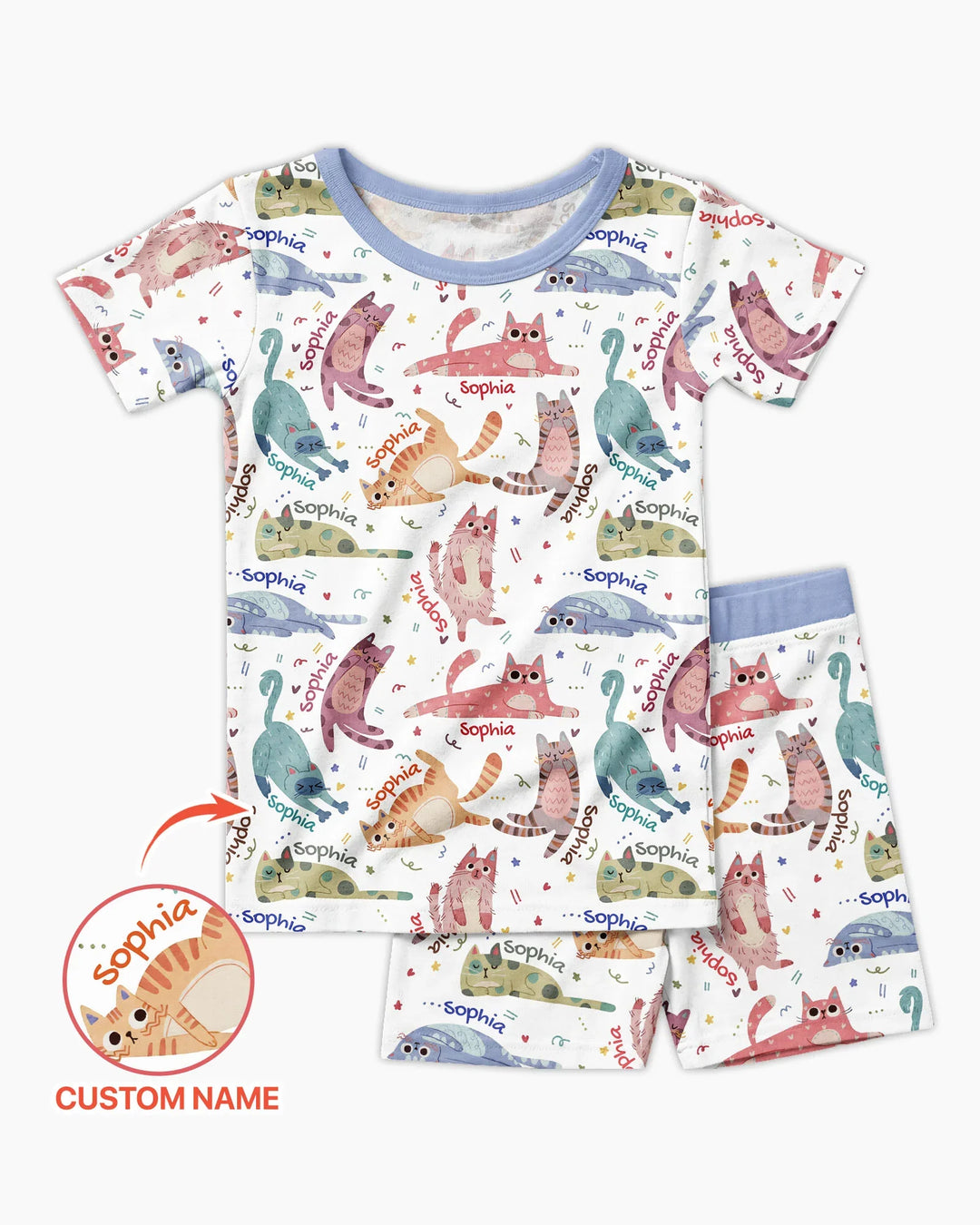 Zweiteiliges Pyjama-Set mit kurzen Ärmeln und Shorts im Sommer-Design