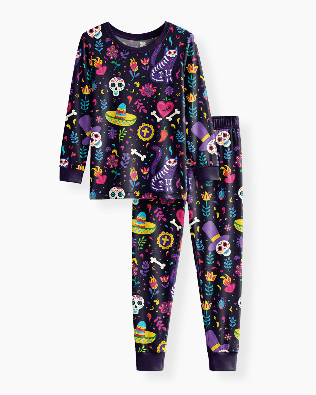 Zweiteiliges Langarm-Pyjama-Set mit Sommerfrüchten