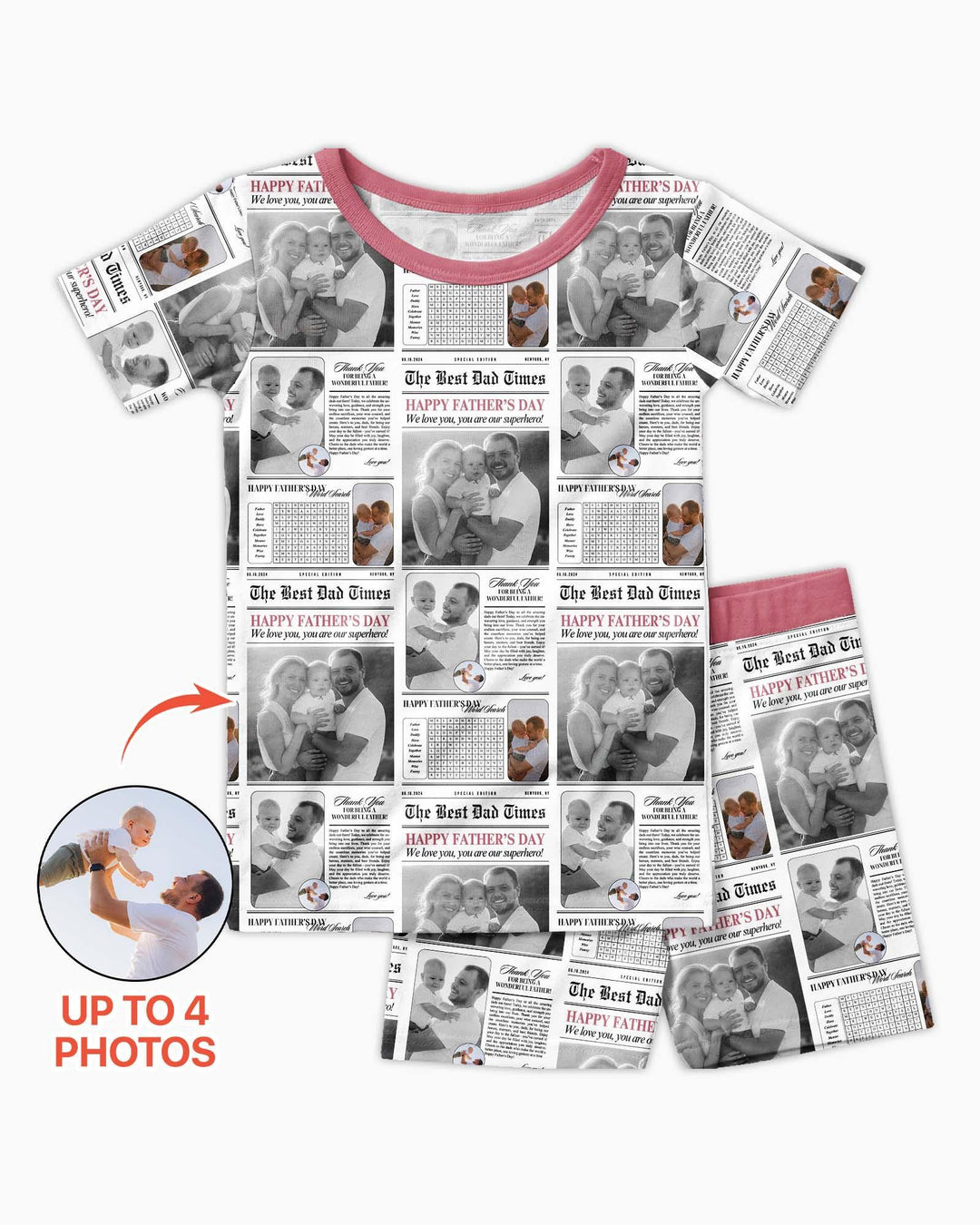 Zweiteiliges Pyjama-Set mit kurzen Ärmeln und Shorts im Sommer-Design