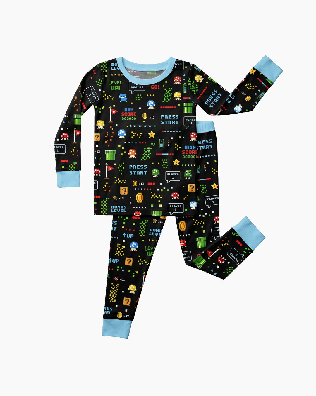 Zweiteiliges Langarm-Pyjama-Set mit Sommerfrüchten