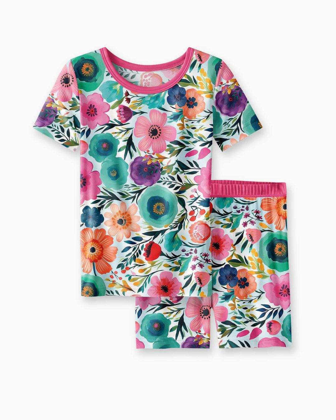 Geheime Garten Bambus Zweiteiliges Kurzarm Shorts Schlafanzug-Set