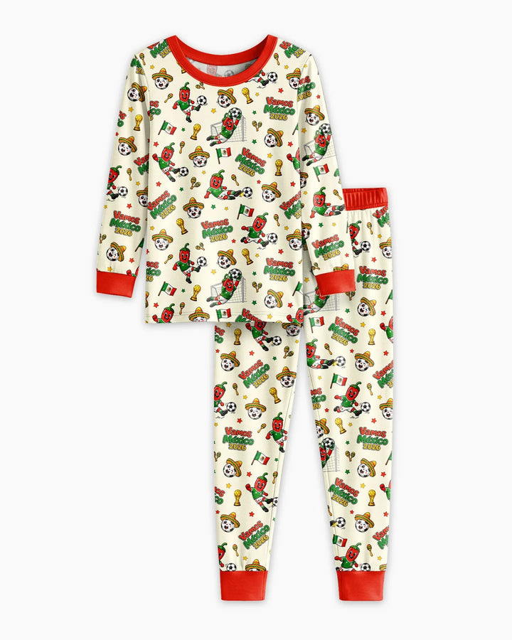Zweiteiliges Langarm-Pyjama-Set mit Sommerfrüchten