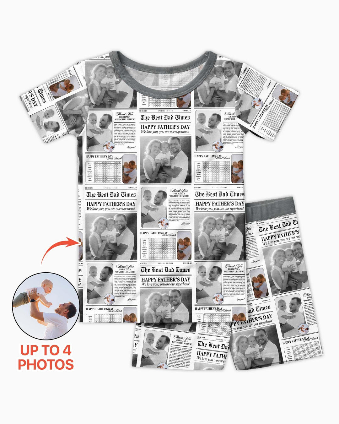 Zweiteiliges Pyjama-Set mit kurzen Ärmeln und Shorts im Sommer-Design