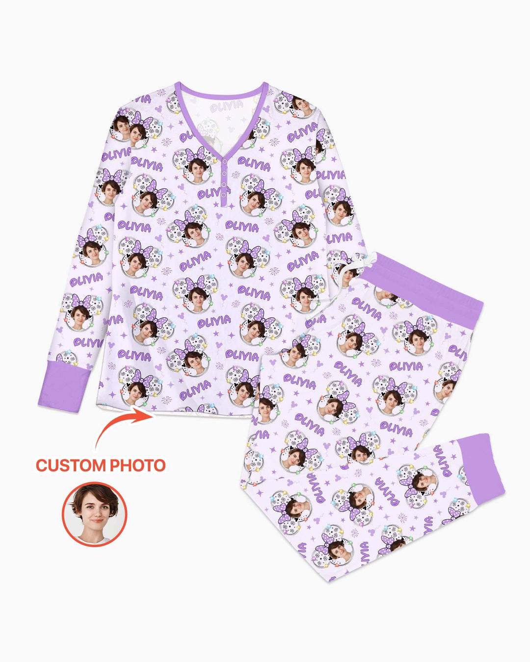 Template Damen Pyjama-Set aus personalisiertem Bambus