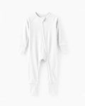 White Bamboo Convertible Zippered Romper