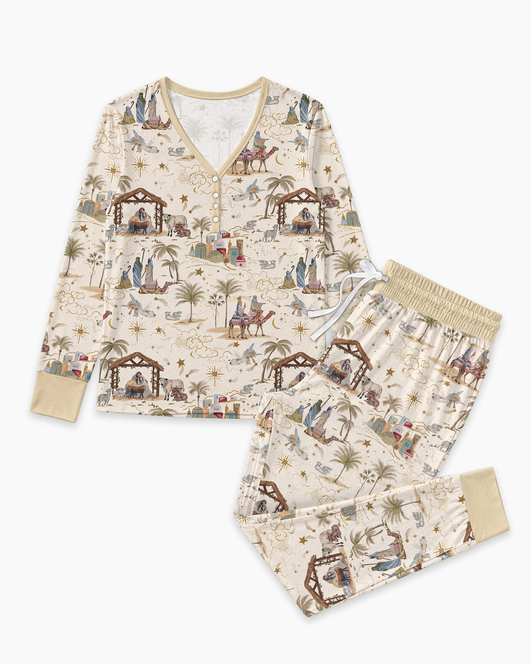 Silent Night Nativity Bamboo Women Pajama Set