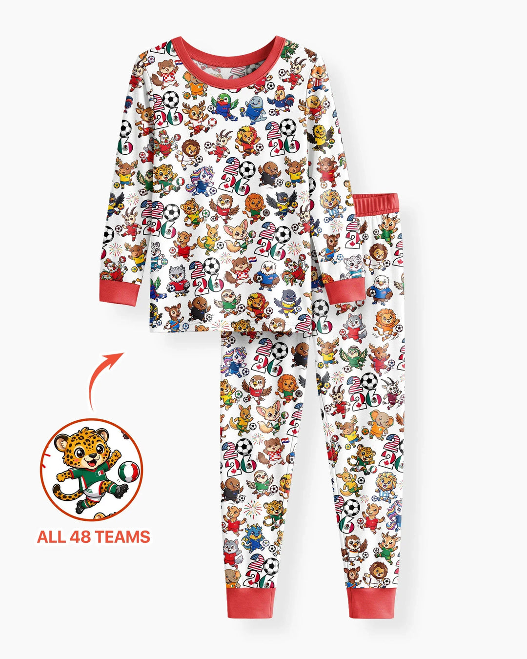 Zweiteiliges Langarm-Pyjama-Set mit Sommerfrüchten