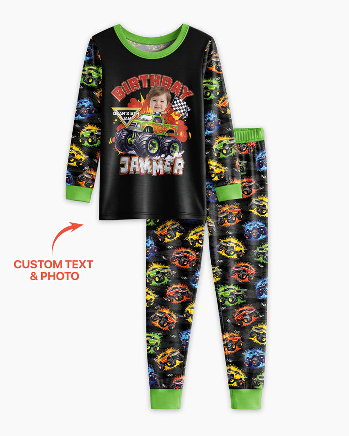 Birthday Truck Rally Bamboo Two Piece Long Sleeve Pajama Set