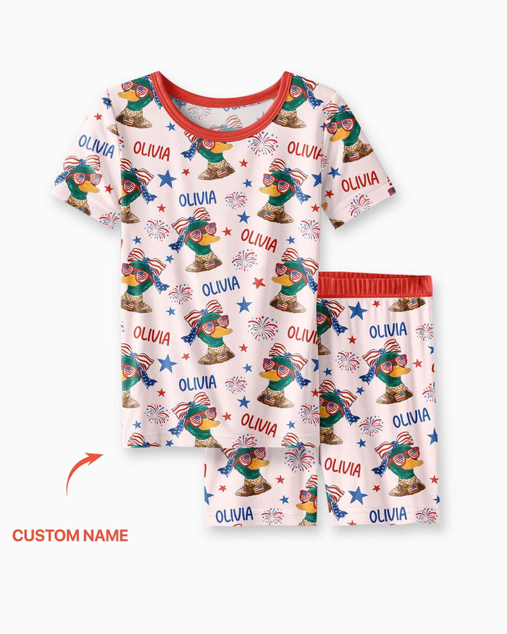 Schlafanzug-Set zweiteilig, kurze Ärmel, kurze Hose, Bambus