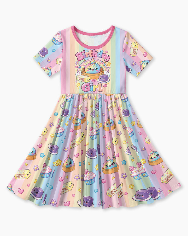 Personalized Squishy Party Birthday Girl Bamboo Twirl Dress