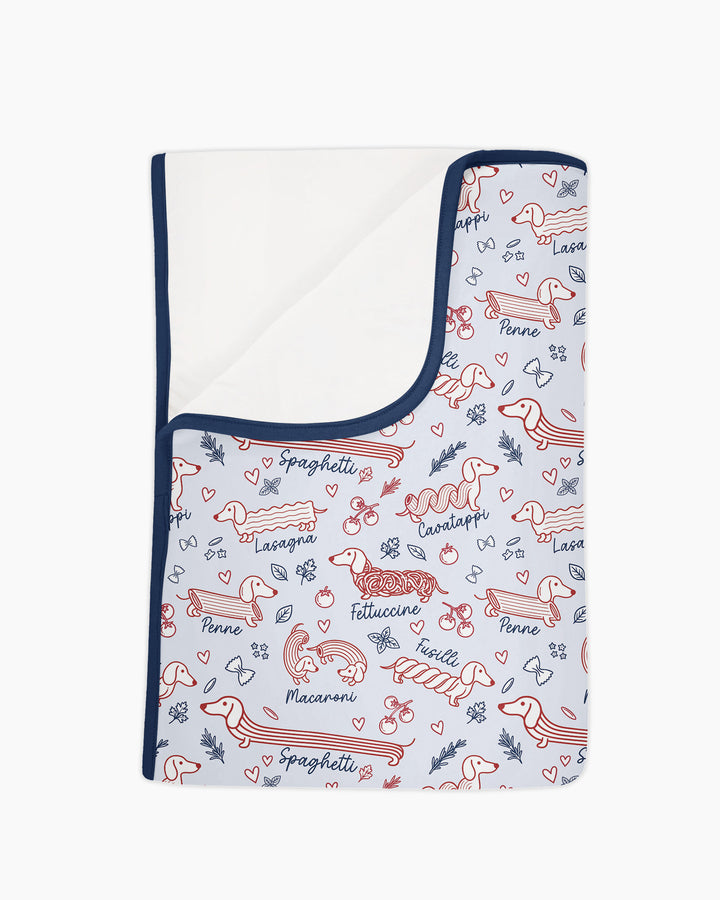 Funny Dachshund Pasta Pups Bamboo Blanket