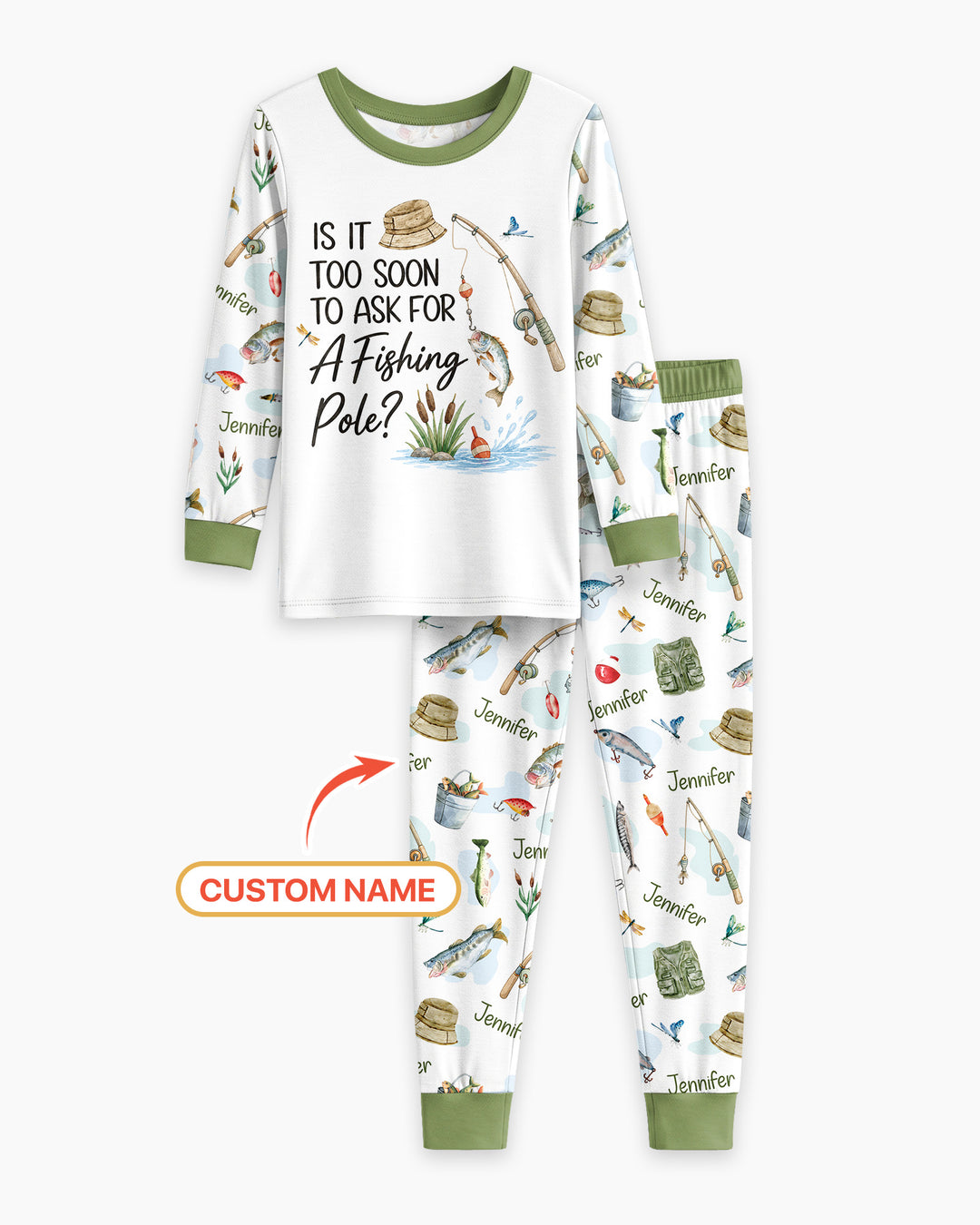 Is It Too Soon To Ask For A Fishing Pole Bamboo Two Piece Long Sleeve Pajama Set