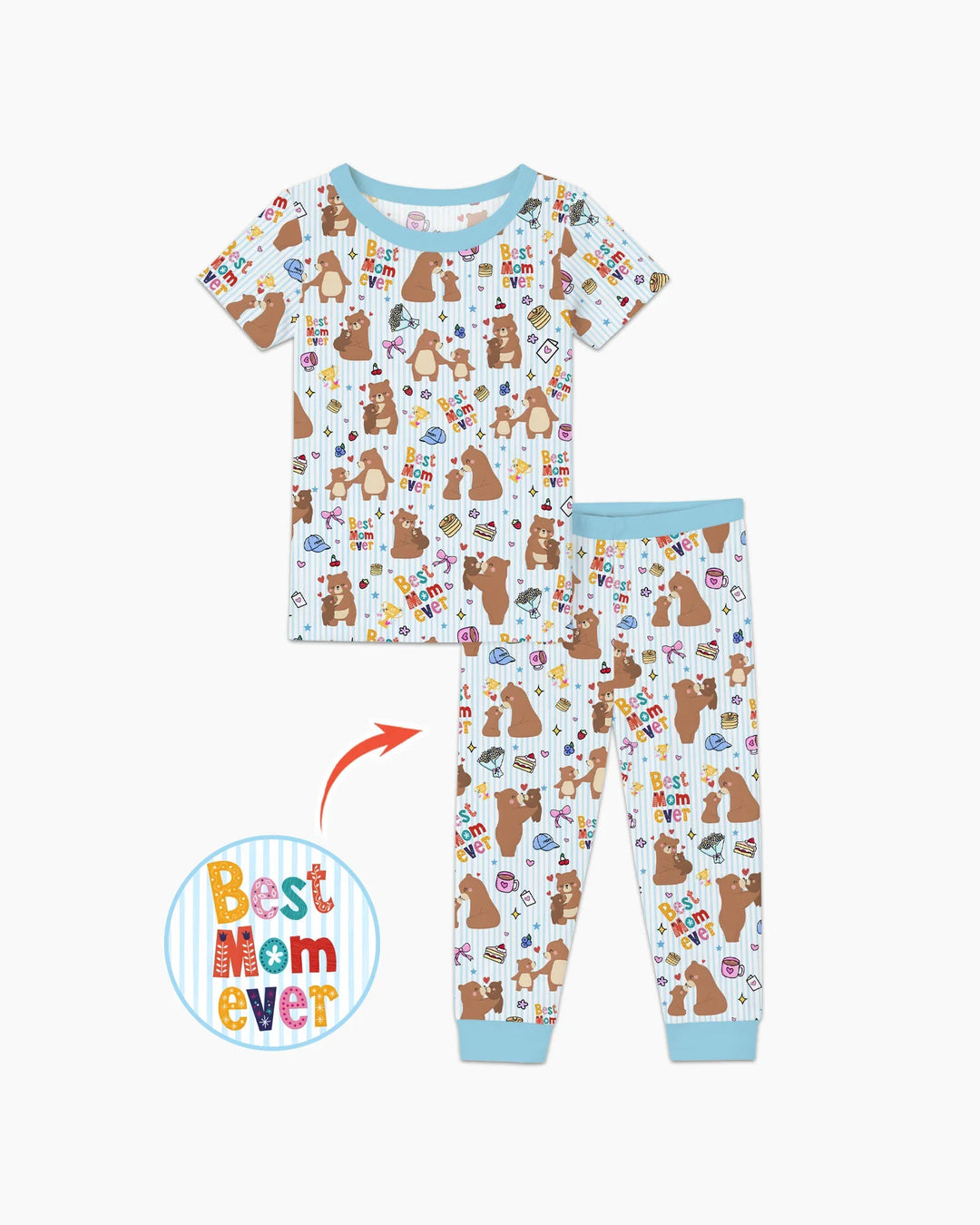 Zweiteiliges, kurzärmliges Pyjama-Set mit Marienkäfern