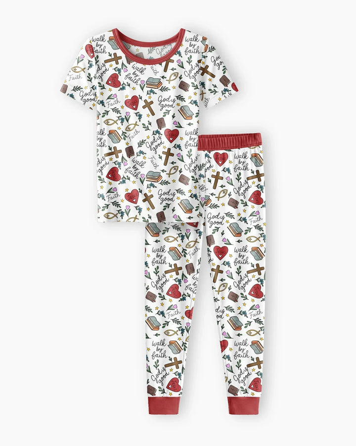 Zweiteiliges, kurzärmliges Pyjama-Set mit Marienkäfern