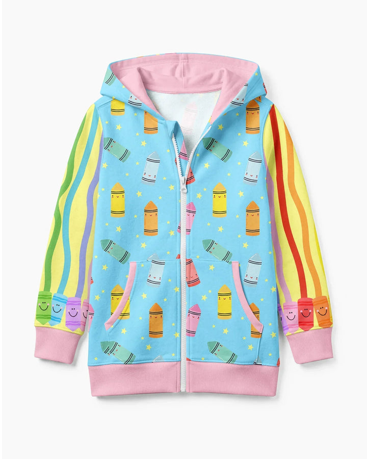Happy Crayon Friends Bamboo Zip Hoodie