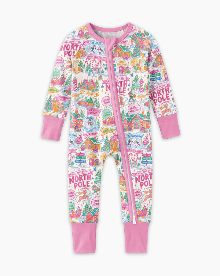 Pink North Pole Wonderland Bamboo Convertible Zippy
