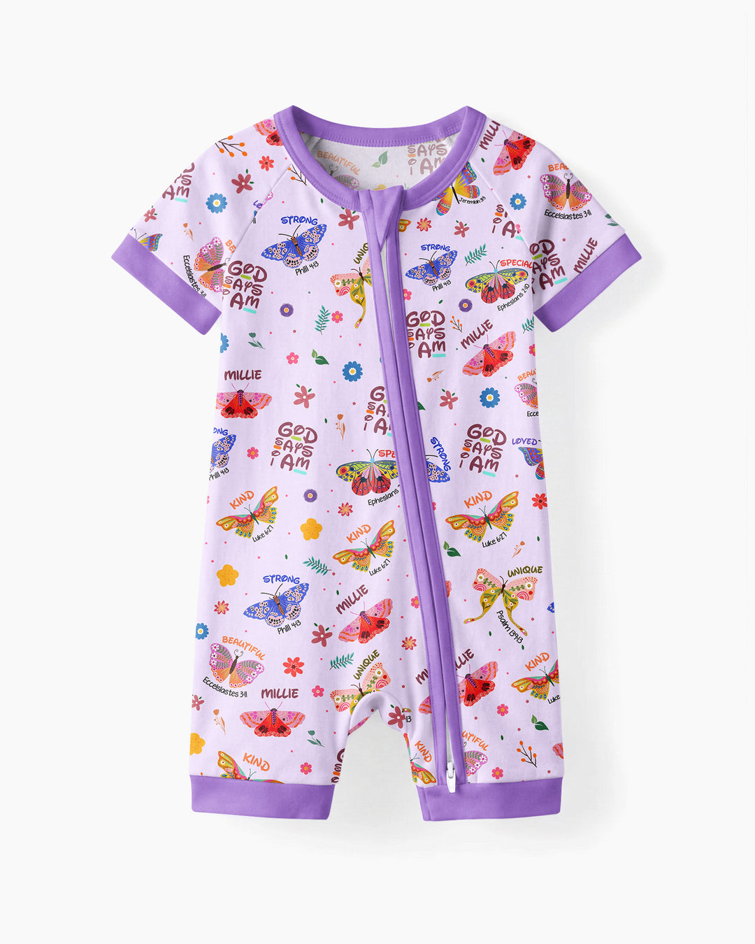 Custom Name God says I am Butterfly Bamboo Shorty Zippy
