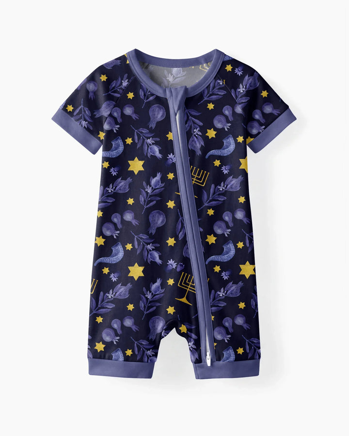 Rosh Hashanah Night Family Matching Bamboo Shorty Zippy