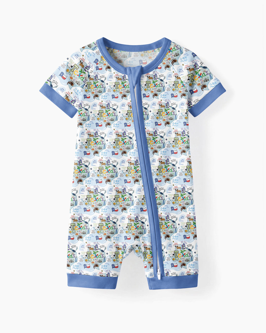 Texas Map Family Matching Bamboo Shorty Zippy