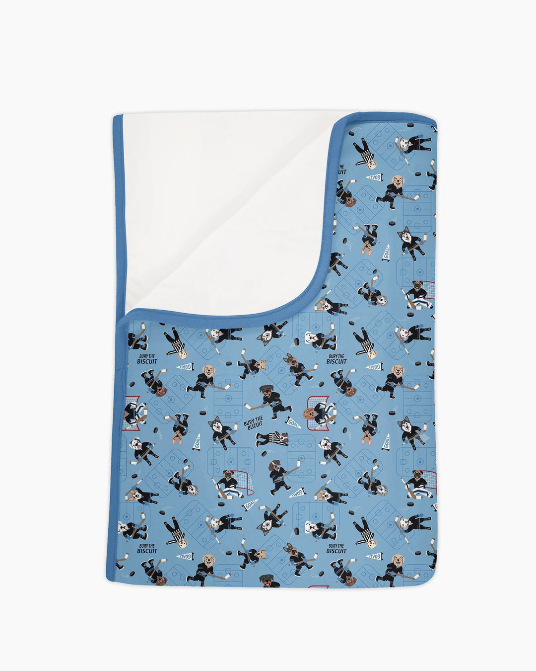 Hockey Dogs - Blue and Black Bamboo Blanket