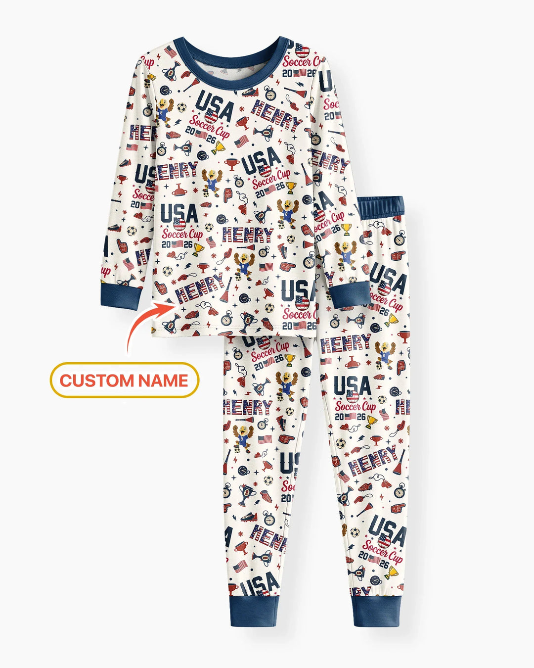 My First Soccer Cup 2026 Bamboo Two Piece Long Sleeve Pajama Set