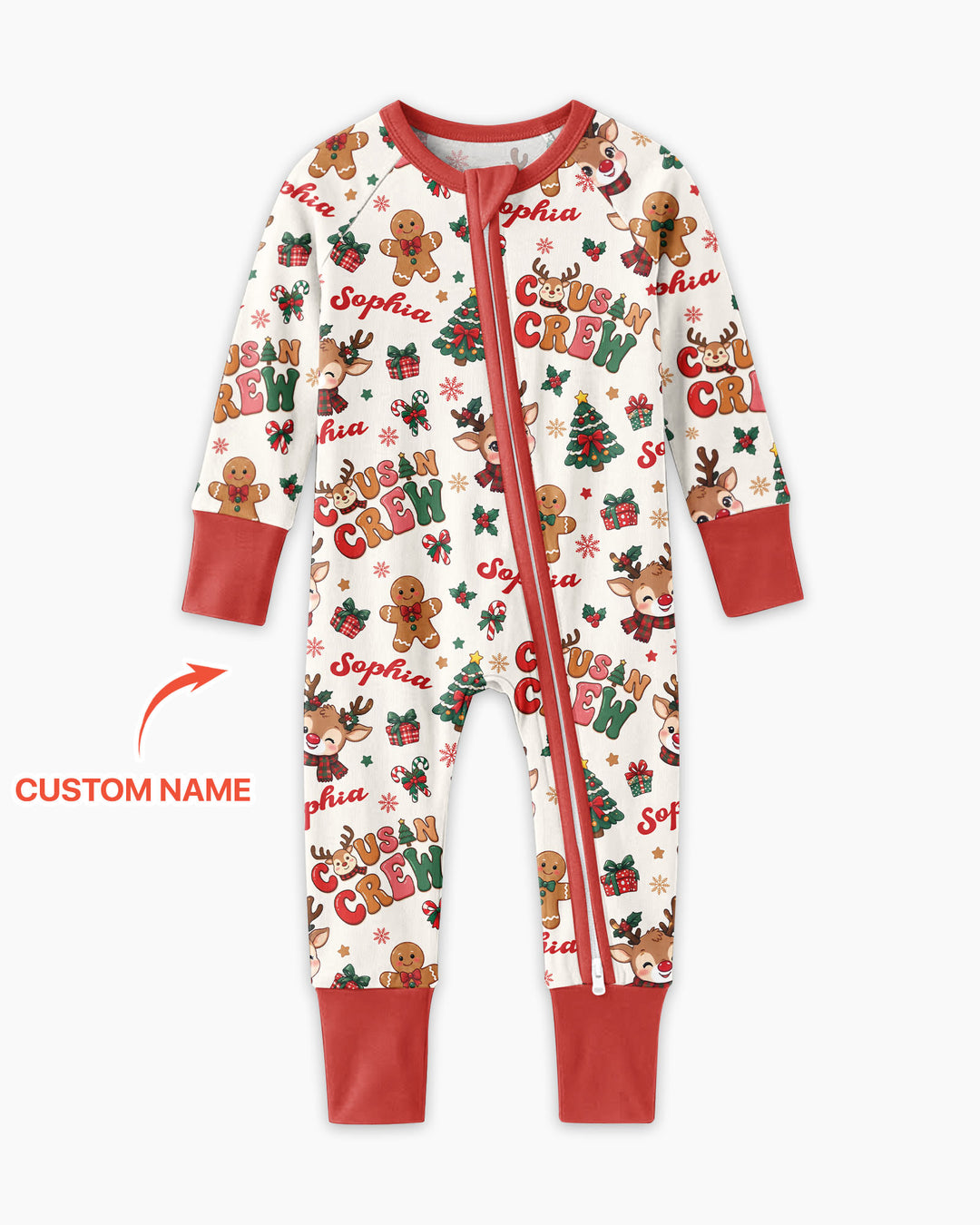 Personalized Christmas Cousin Crew Bamboo Convertible Zippy