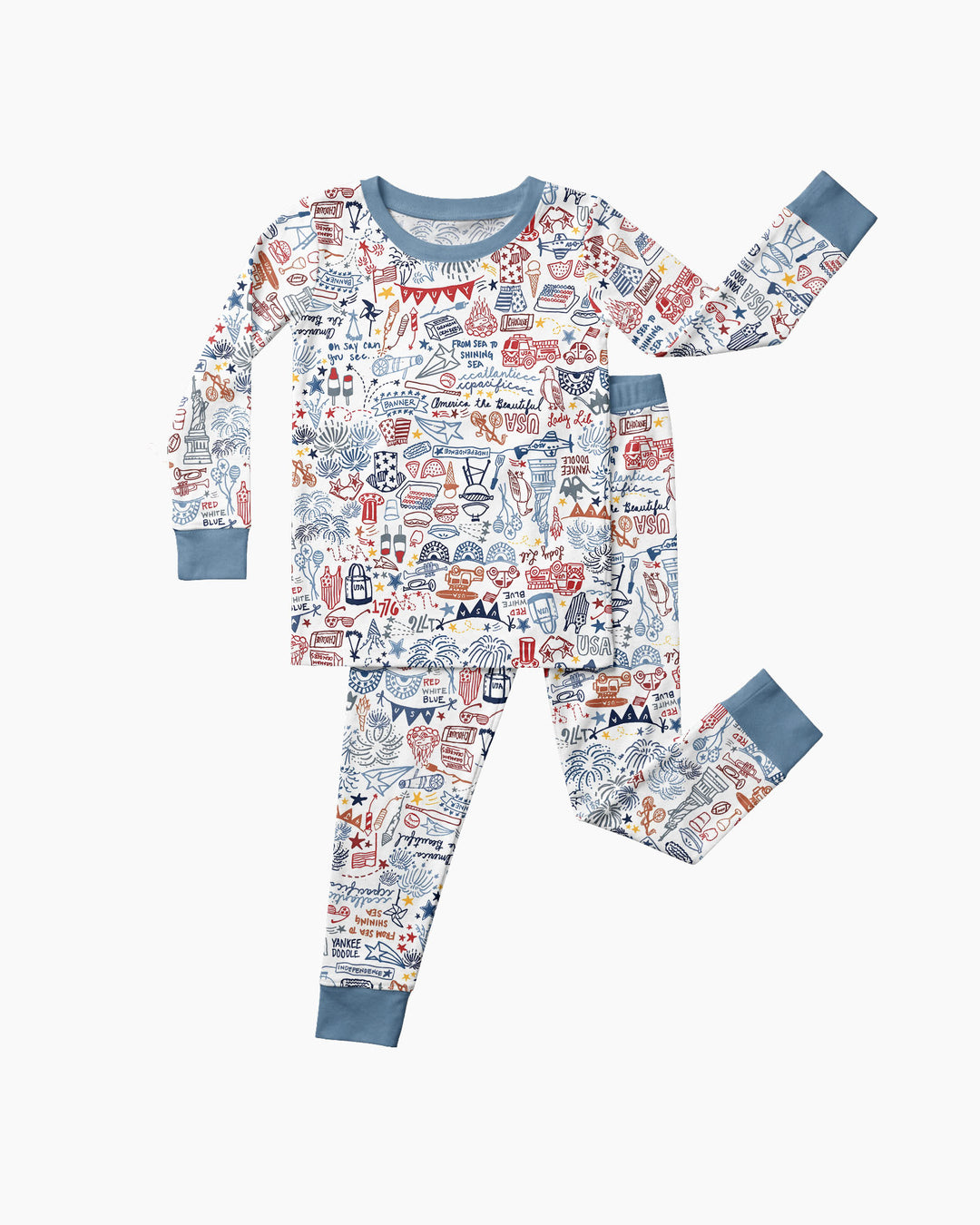 Zweiteiliges Langarm-Pyjama-Set mit Sommerfrüchten
