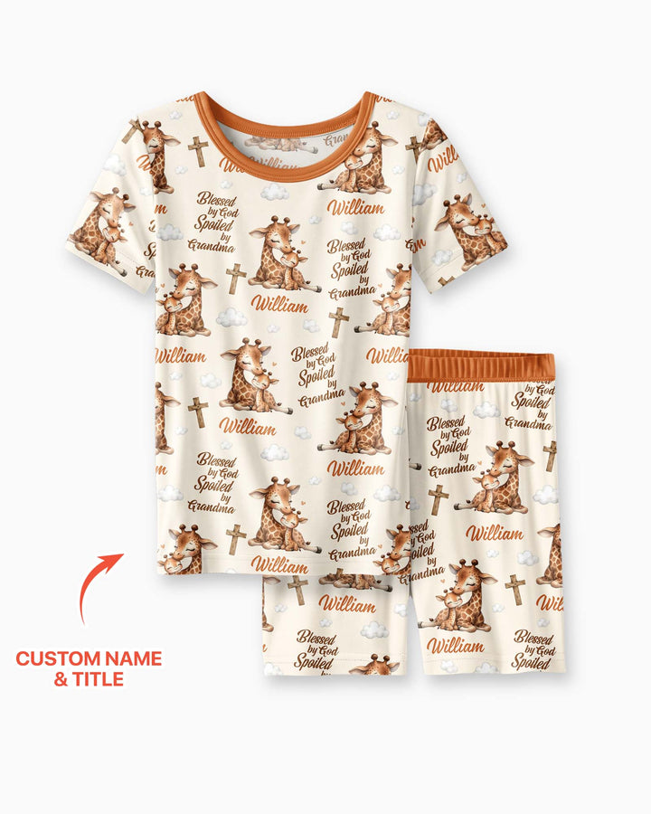 Schlafanzug-Set zweiteilig, kurze Ärmel, kurze Hose, Bambus